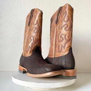 NEW Capitan ENID Mens Cowboy Boots 10 D Western Square Toe Brown Leather Soles